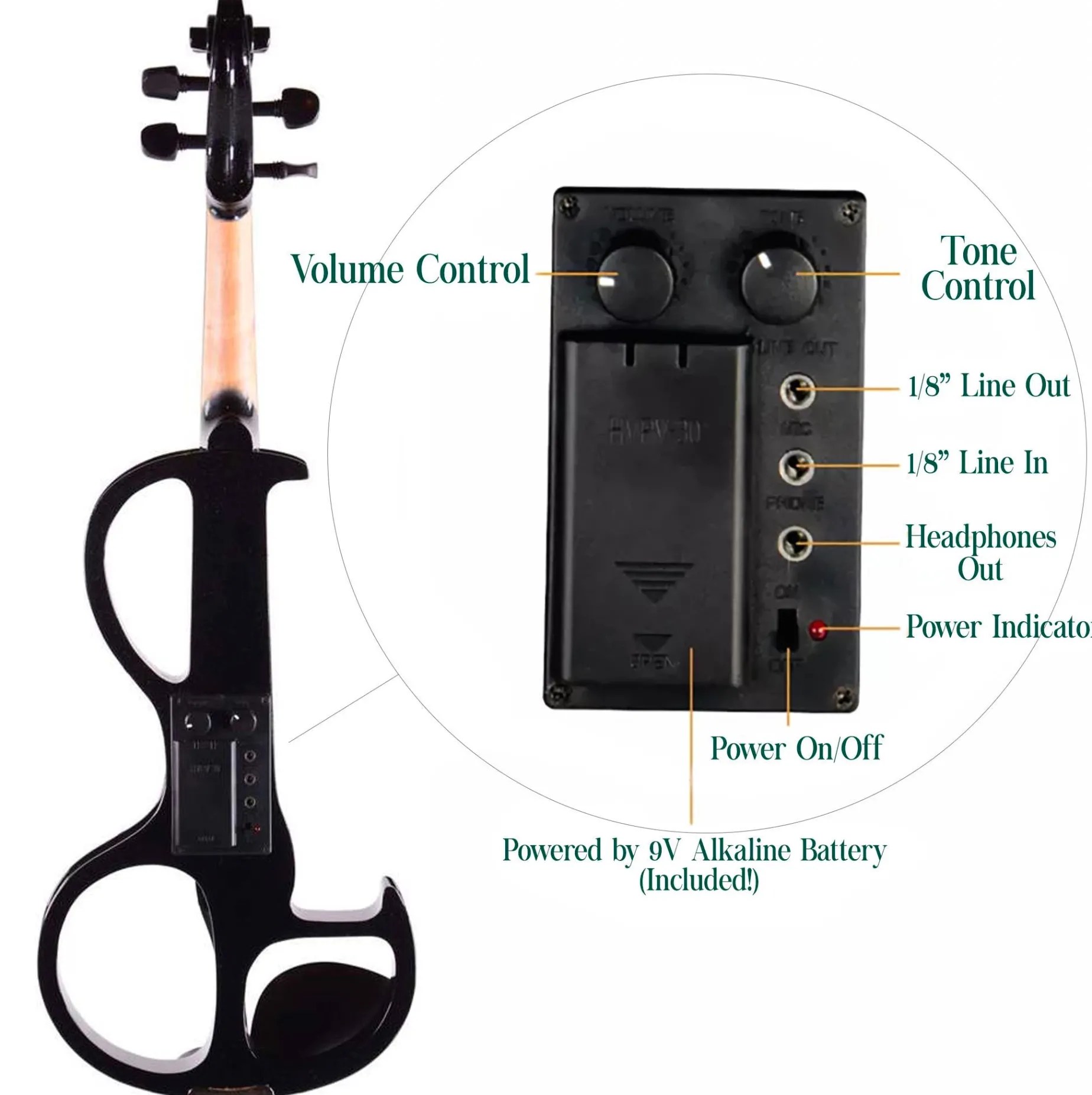 B-Stock Tower Strings Electric Violin Outfit