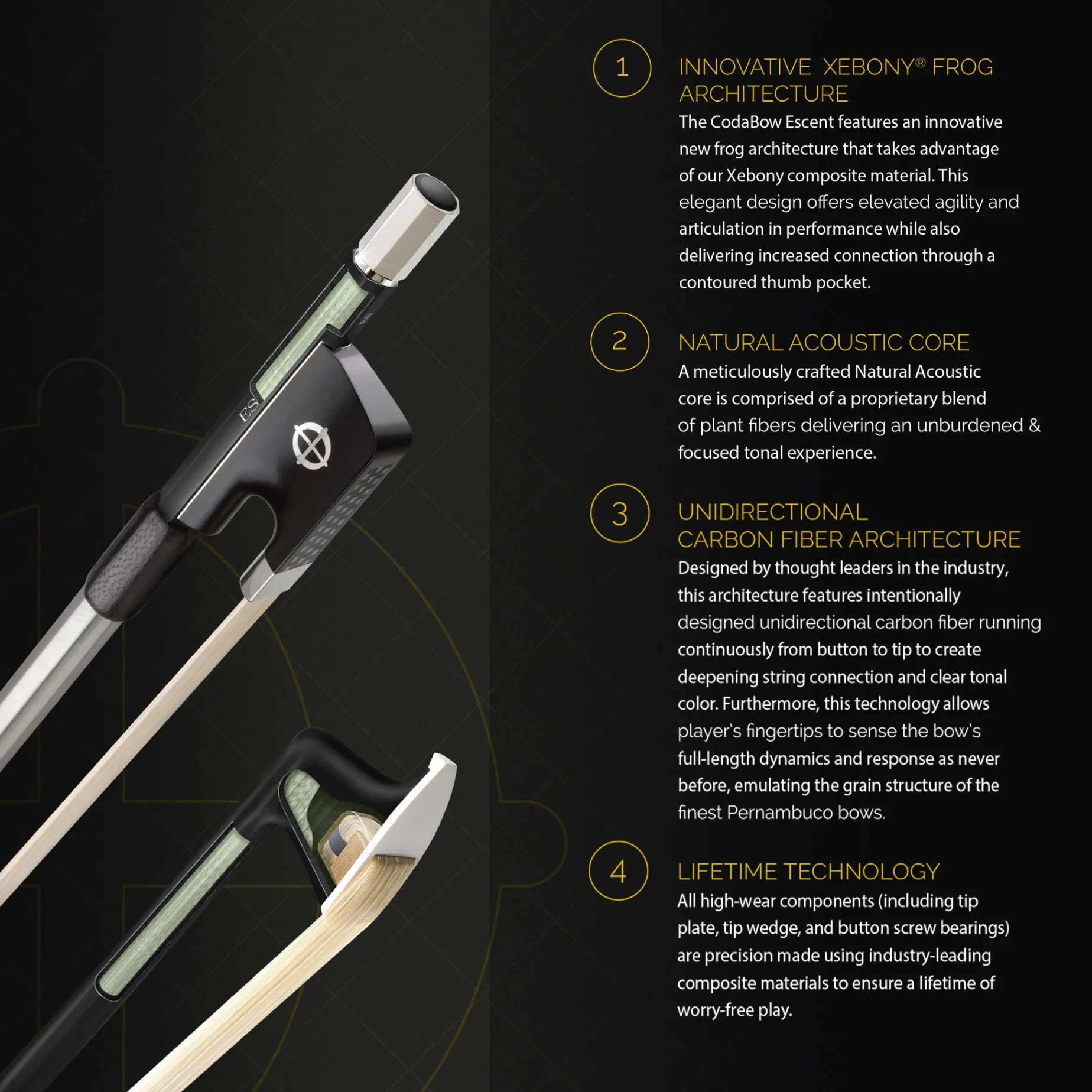 CodaBow Escent Violin Bow