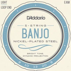 D'Addario EJ60 Nickel Wound 5-String Banjo String Set, Light