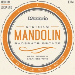 D'Addario EJ74 Phosphor Bronze Mandolin String Set, Medium