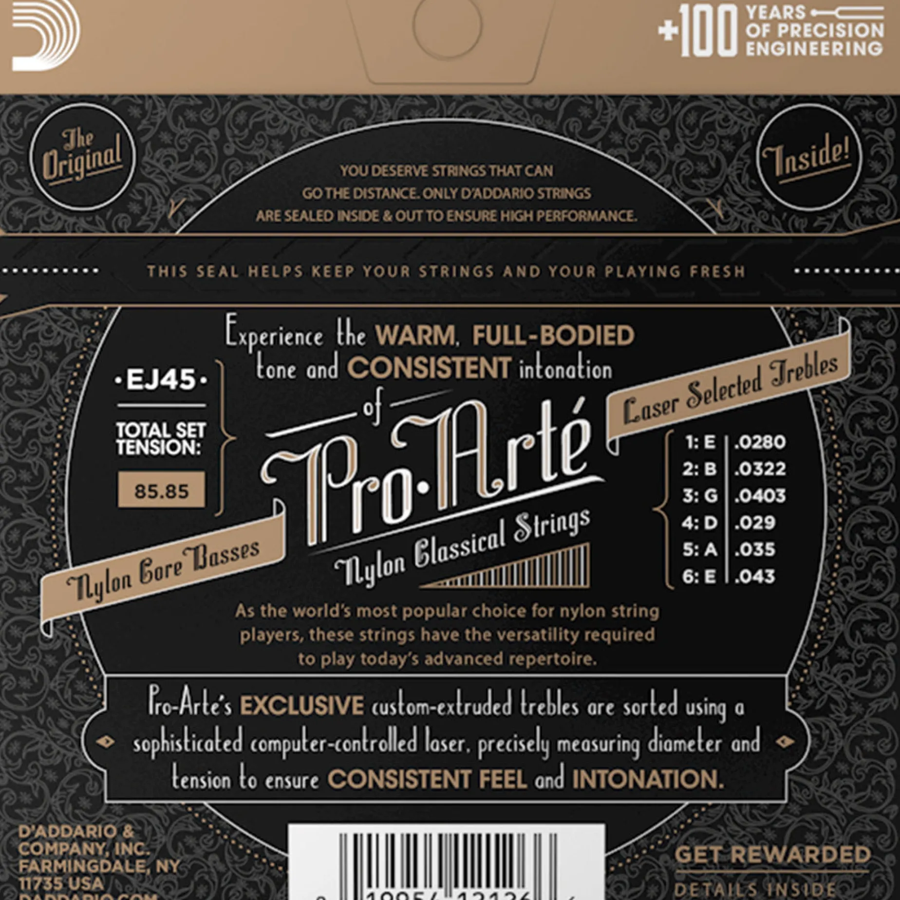 D'Addario EJ45 Pro-Arté Nylon Classical Guitar String Set, Normal