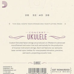 D'Addario EJ65C Clear Nylon Concert Ukulele String Set