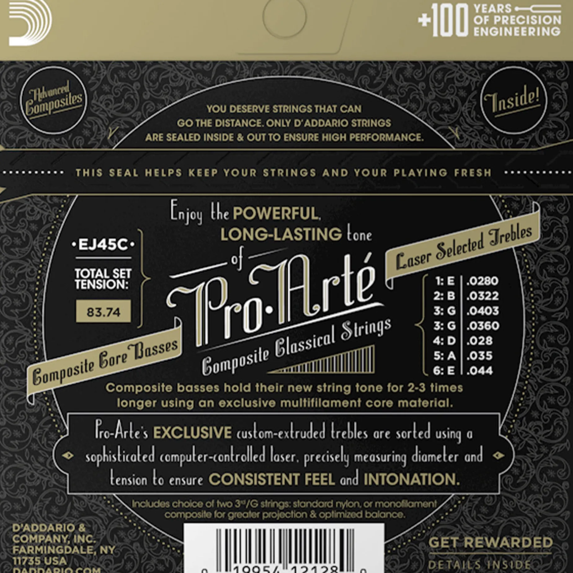 D'Addario EJ45C Pro-Arté Composite Classical Guitar String Set, Normal