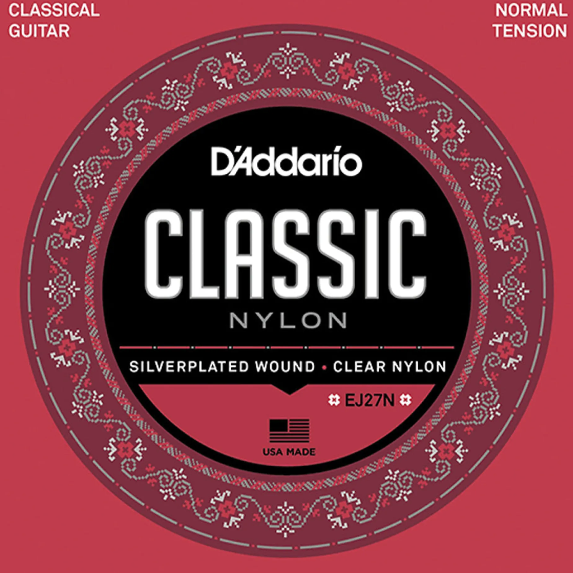 D'Addario EJ27N Student Nylon Classical Guitar String Set, Normal