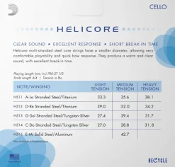 D'Addario Helicore Cello String Set