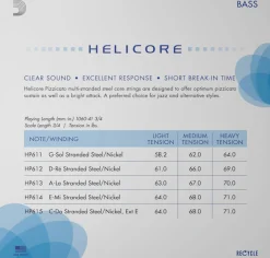 D'Addario Helicore Pizzicato Bass D String