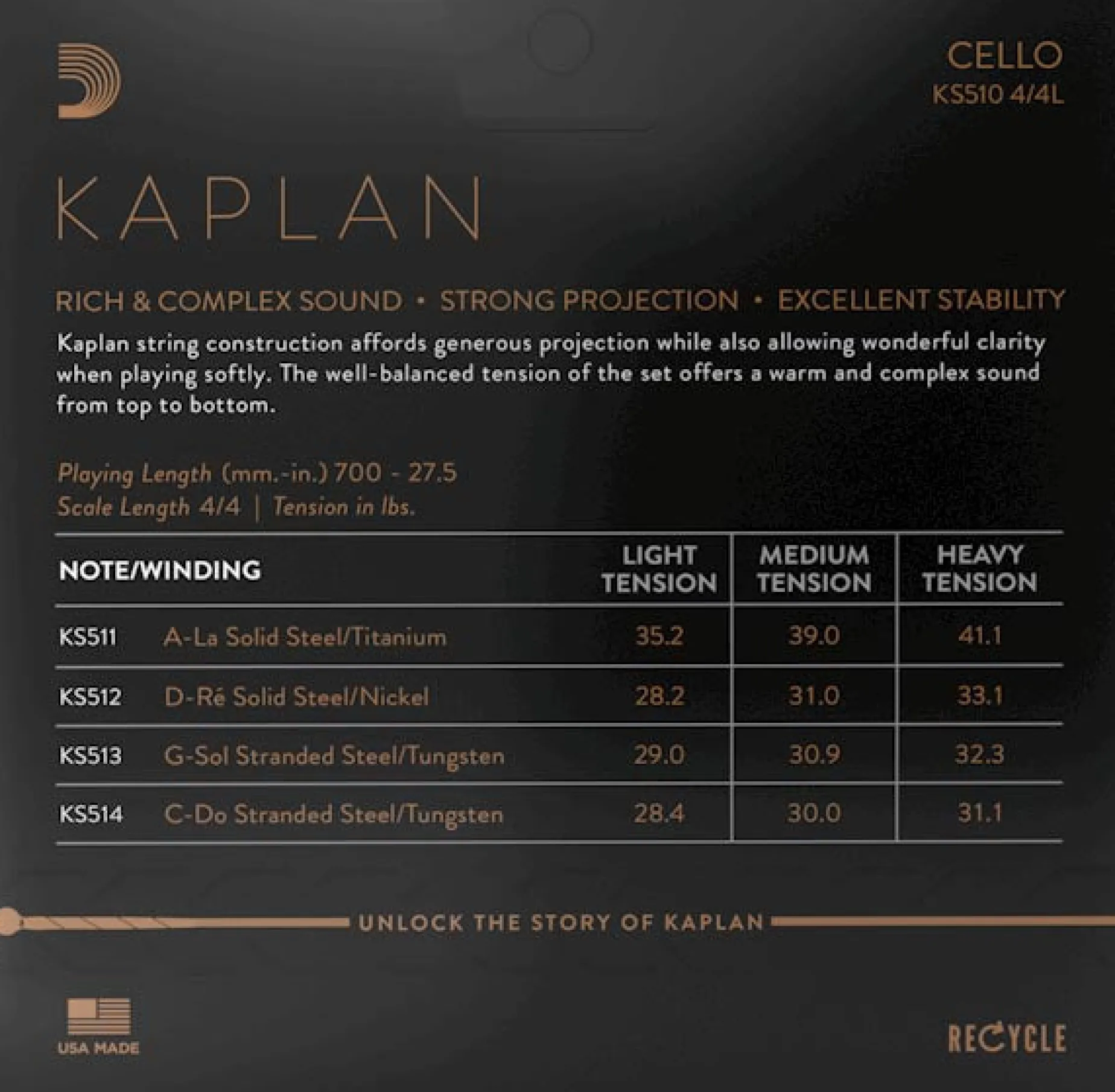 D'Addario Kaplan Cello A String
