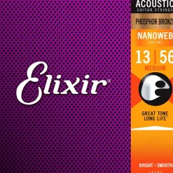 Elixir Phosphor Bronze Acoustic Guitar String Set, Medium