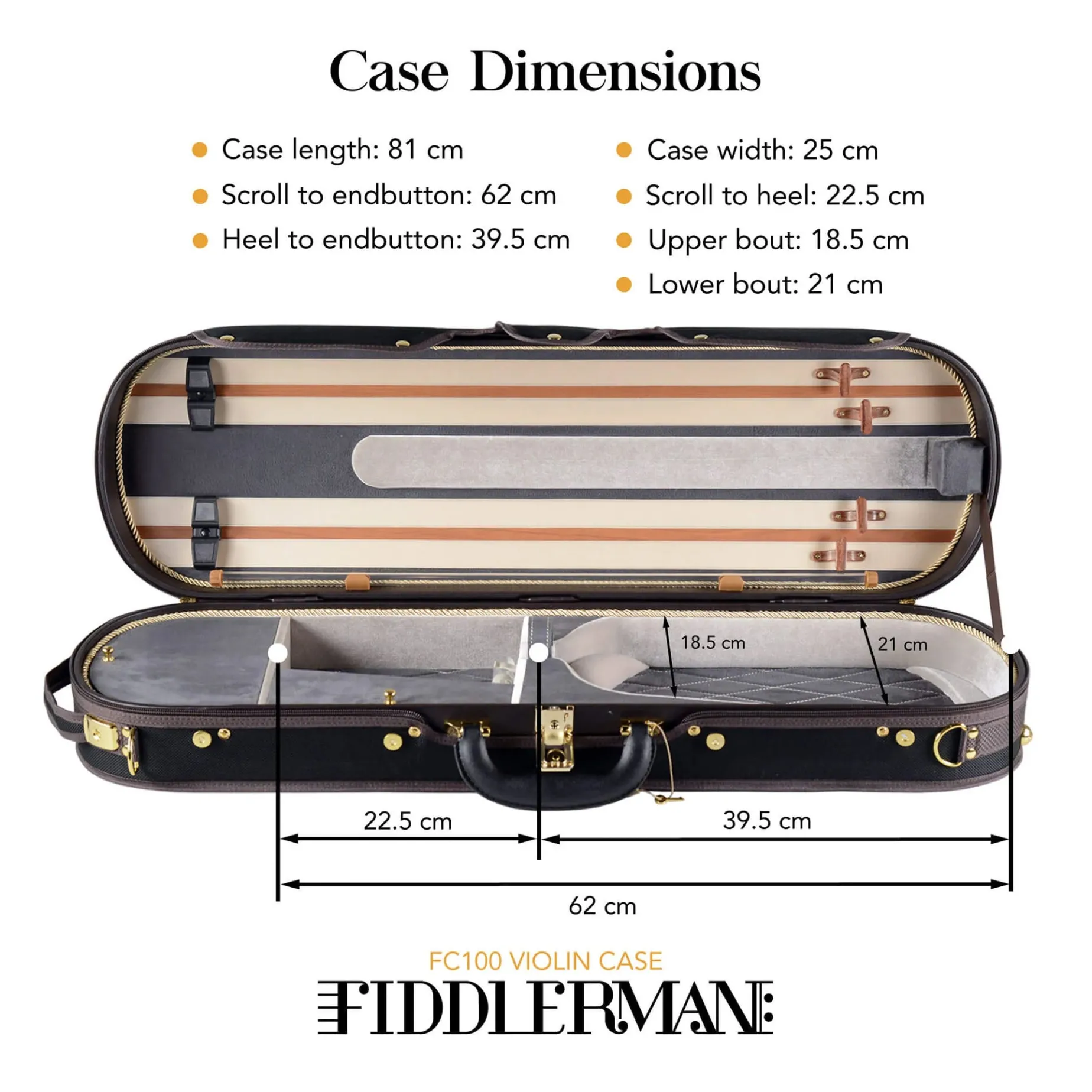 Fiddlerman Quality Oblong Violin Case FC100