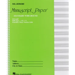 Hal Leonard Spiral Bound Standard Music Manuscript Paper