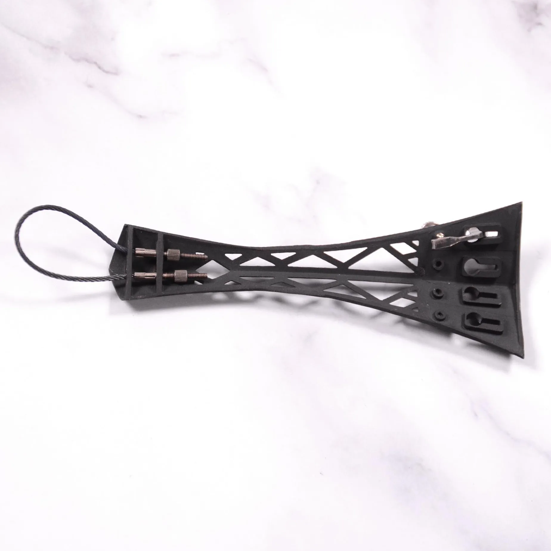 Stradpet Titanium Violin Tailpiece with Single Fine Tuner