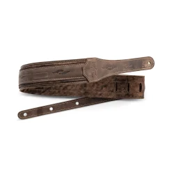 Taylor Element Distressed 2.5" Leather Guitar Strap - Dark Brown