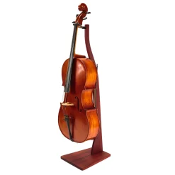 Zither Handcrafted Solid Wood Cello Stand with Bow Holder